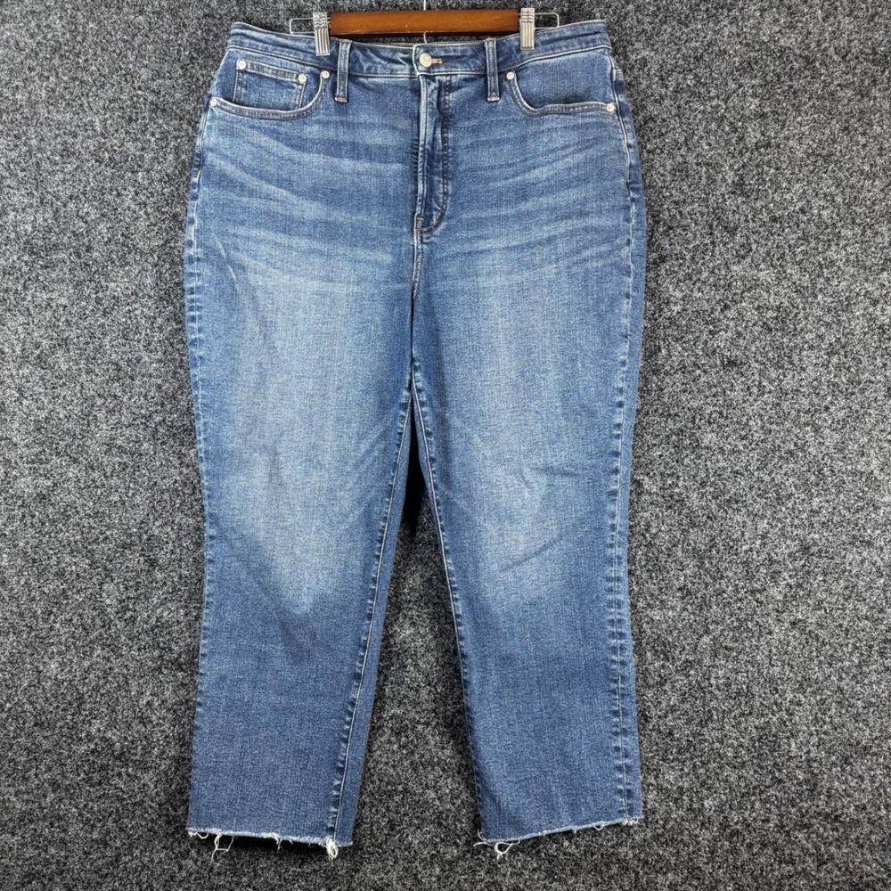 Madewell The Curvy Perfect Vintage Jean Blue Denim Raw Hem Size 32 CKP467077066
